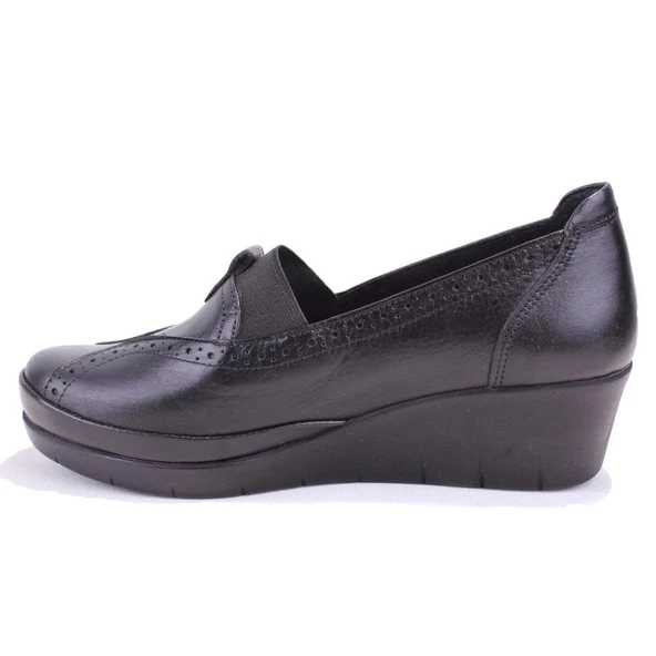 Dagoster DZA32-888 Siyah Ortopedik Günlük Deri Kadın Ayakkabı - Resim 3