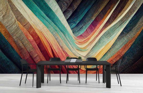 Renkli Sanatsal Çizim Duvar Kağıdı - Resim 5