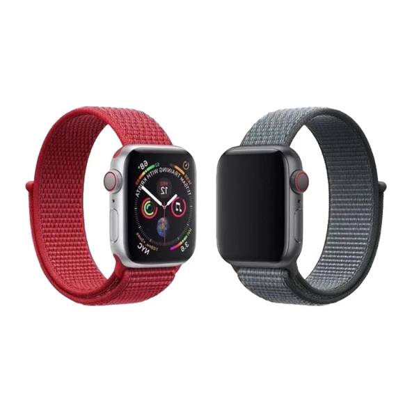 Apple Watch Uyumlu 2'li Hasır Kordon Seti - 2