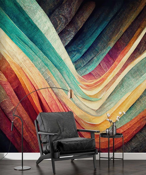 Renkli Sanatsal Çizim Duvar Kağıdı - Resim 6