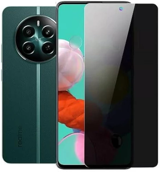 Realme 12 Plus 5G ile Uyumlu HAYALET(Privacy) Esnek Nano Kırılmayan Ekran Koruyucu