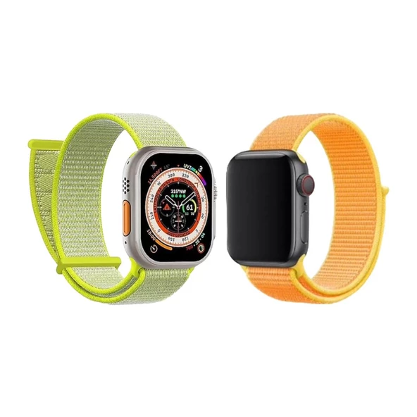 Apple Watch Uyumlu 2'li Hasır Kordon Seti - 3