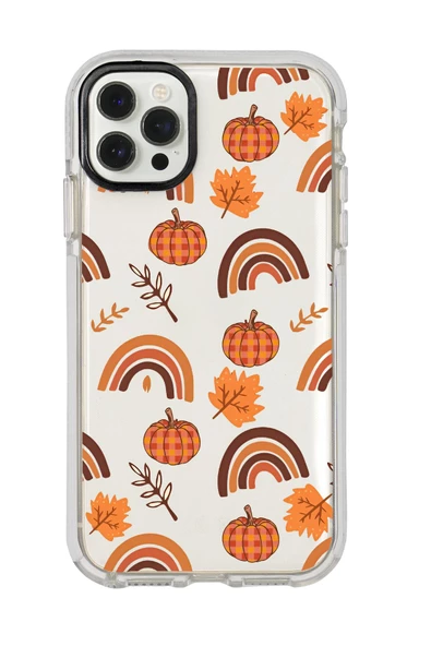 iPhone 12 Pro Uyumlu Sonbahar Desenli Candy Bumper Silikonlu Telefon Kılıfı - 2
