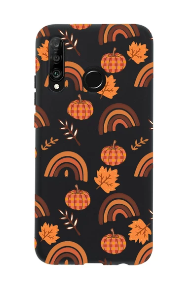Huawei P30 Lite Uyumlu Sonbahar Desenli Premium Silikonlu Telefon Kılıfı - Resim 5