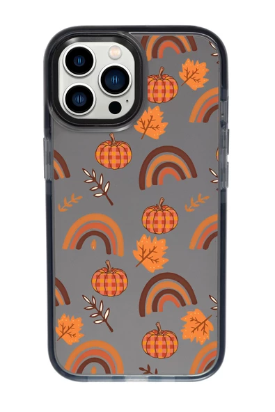 iPhone 13 Pro Max Uyumlu Sonbahar Desenli Candy Bumper Silikonlu Telefon Kılıfı - 3