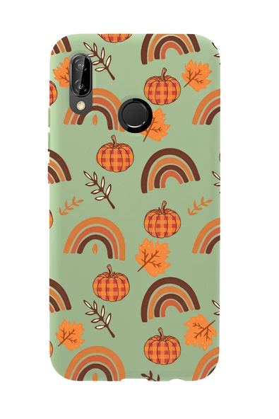 Huawei P20 Lite Uyumlu Sonbahar Desenli Premium Silikonlu Telefon Kılıfı ürün görseli 1