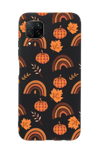 Huawei P40 Lite Uyumlu Sonbahar Desenli Premium Silikonlu Telefon Kılıfı - Resim 6