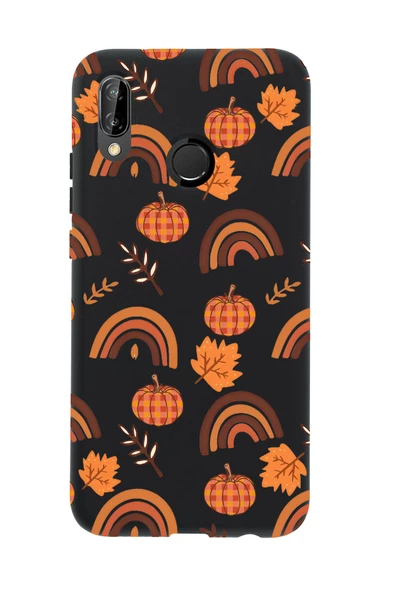 Huawei P20 Lite Uyumlu Sonbahar Desenli Premium Silikonlu Telefon Kılıfı - Resim 5