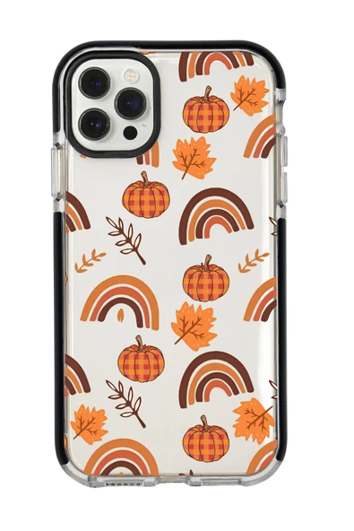 iPhone 12 Pro Uyumlu Sonbahar Desenli Candy Bumper Silikonlu Telefon Kılıfı - 5