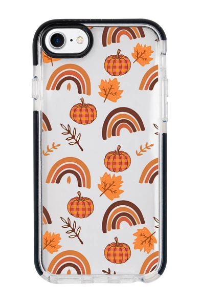 iPhone 8 Uyumlu Sonbahar Desenli Candy Bumper Silikonlu Telefon Kılıfı ürün görseli