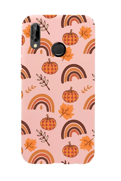 Huawei P20 Lite Uyumlu Sonbahar Desenli Premium Silikonlu Telefon Kılıfı - Resim 3