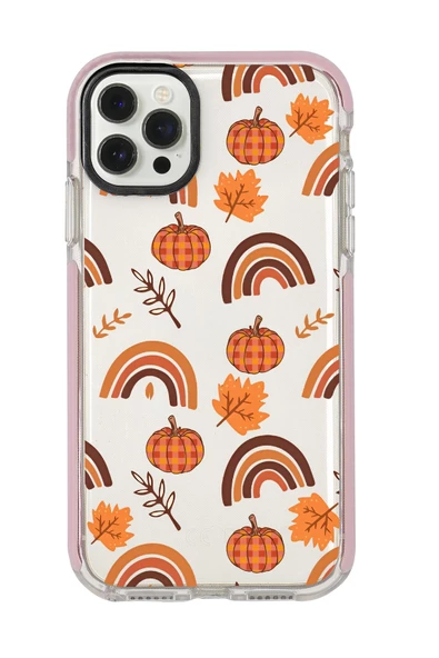 iPhone 12 Pro Uyumlu Sonbahar Desenli Candy Bumper Silikonlu Telefon Kılıfı - 4