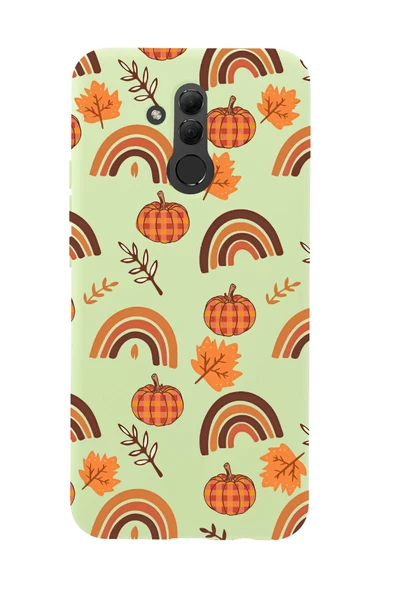 Huawei Mate 20 Lite Uyumlu Sonbahar Desenli Premium Silikonlu Telefon Kılıfı