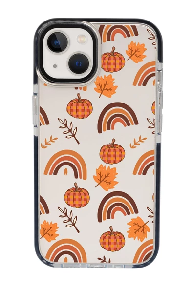 iPhone 15 Uyumlu Sonbahar Desenli Candy Bumper Silikonlu Telefon Kılıfı ürün görseli