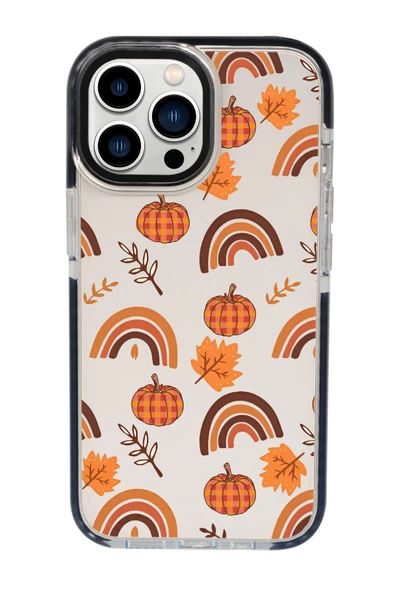 iPhone 13 Pro Uyumlu Sonbahar Desenli Candy Bumper Silikonlu Telefon Kılıfı ürün görseli