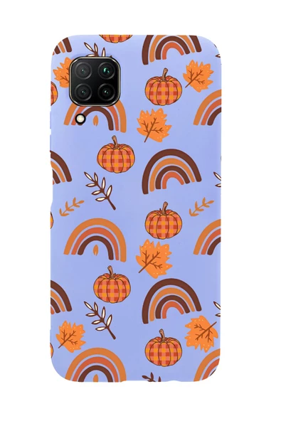 Huawei P40 Lite Uyumlu Sonbahar Desenli Premium Silikonlu Telefon Kılıfı - Resim 3