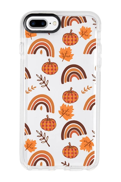 iPhone 7 Plus Uyumlu Sonbahar Desenli Candy Bumper Silikonlu Telefon Kılıfı - Resim 2