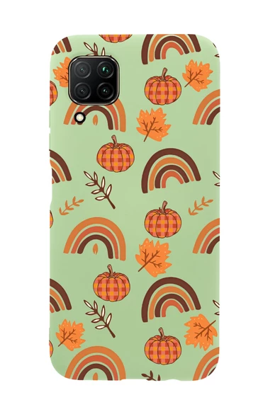 Huawei P40 Lite Uyumlu Sonbahar Desenli Premium Silikonlu Telefon Kılıfı ürün görseli