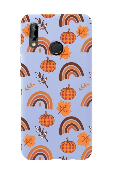 Huawei P20 Lite Uyumlu Sonbahar Desenli Premium Silikonlu Telefon Kılıfı - Resim 2