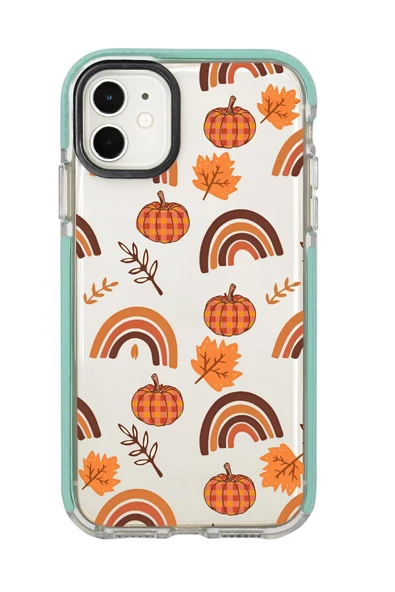 iPhone 11 Uyumlu Sonbahar Desenli Candy Bumper Silikonlu Telefon Kılıfı ürün görseli 1