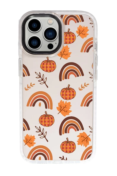 iPhone 15 Pro Uyumlu Sonbahar Desenli Candy Bumper Silikonlu Telefon Kılıfı - Resim 2