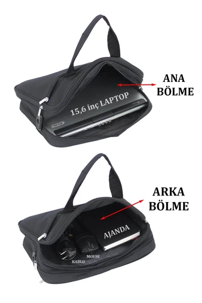 15.6 inç Siyah Laptop Evrak Çantası - 5