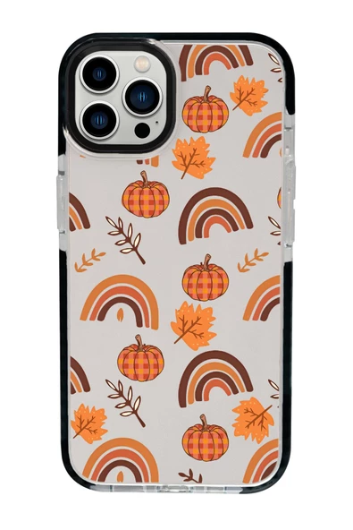 iPhone 15 Pro Uyumlu Sonbahar Desenli Candy Bumper Silikonlu Telefon Kılıfı ürün görseli