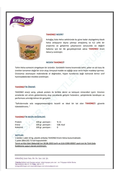 KIRKAĞAÇ Tahonez & Harnuba 350 Gr 4 lü - 4