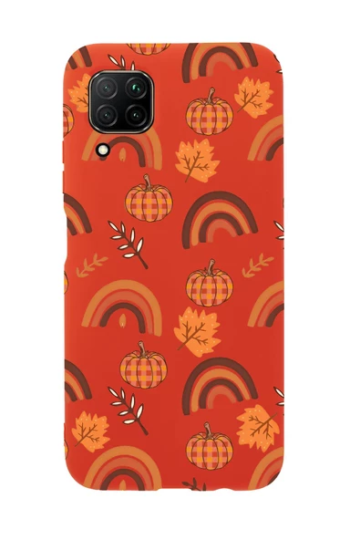 Huawei P40 Lite Uyumlu Sonbahar Desenli Premium Silikonlu Telefon Kılıfı - Resim 2