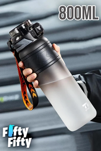 TKK 800 ML Çift Renk Softtouch Pipetli/Rahat içim Bpa İçermeyen Taşıma Askılı Tritan Su Matarası FFTKK1020G-800ML - 10