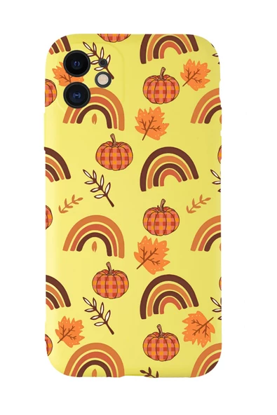 iPhone 11 Uyumlu Sonbahar Desenli Kamera Korumalı Premium Silikonlu Telefon Kılıfı - Resim 7