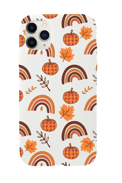 iPhone 11 Pro Uyumlu Sonbahar Desenli Premium Silikonlu Telefon Kılıfı - 2