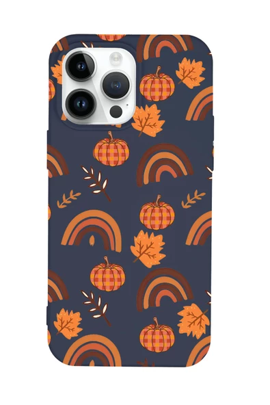 iPhone 15 Pro Uyumlu Sonbahar Desenli Premium Silikonlu Telefon Kılıfı - Resim 6