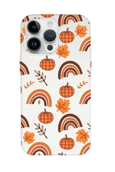 iPhone 15 Pro Uyumlu Sonbahar Desenli Premium Silikonlu Telefon Kılıfı - Resim 2