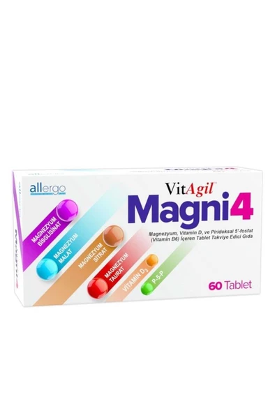 Vitagil Magni4 Magnezyum Vitamin D3 P5p 60 Tablet