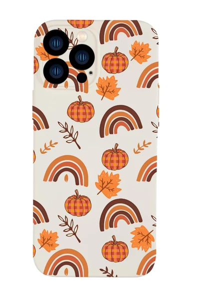 iPhone 13 Pro Max Uyumlu Sonbahar Desenli Kamera Korumalı Premium Silikonlu Telefon Kılıfı - Resim 2