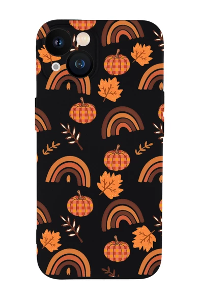 iPhone 13 Uyumlu Sonbahar Desenli Kamera Korumalı Premium Silikonlu Telefon Kılıfı - Resim 6