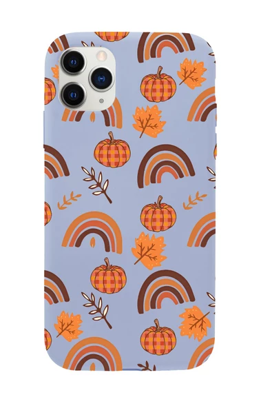 iPhone 11 Pro Uyumlu Sonbahar Desenli Premium Silikonlu Telefon Kılıfı - 4