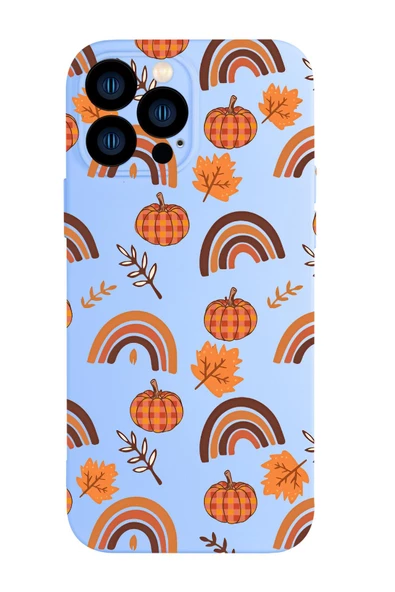 iPhone 13 Pro Max Uyumlu Sonbahar Desenli Kamera Korumalı Premium Silikonlu Telefon Kılıfı - Resim 4