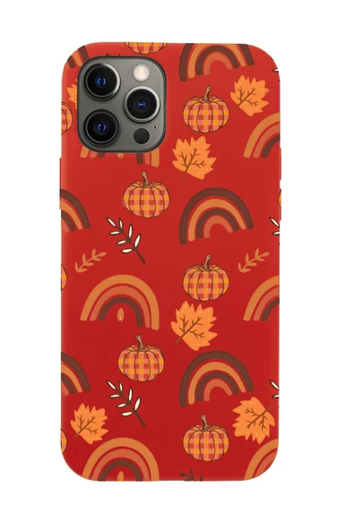 iPhone 12 Pro Uyumlu Sonbahar Desenli Premium Silikonlu Telefon Kılıfı - Resim 3