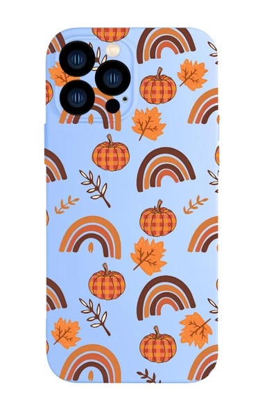 iPhone 13 Pro Uyumlu Sonbahar Desenli Kamera Korumalı Premium Silikonlu Telefon Kılıfı - Resim 4