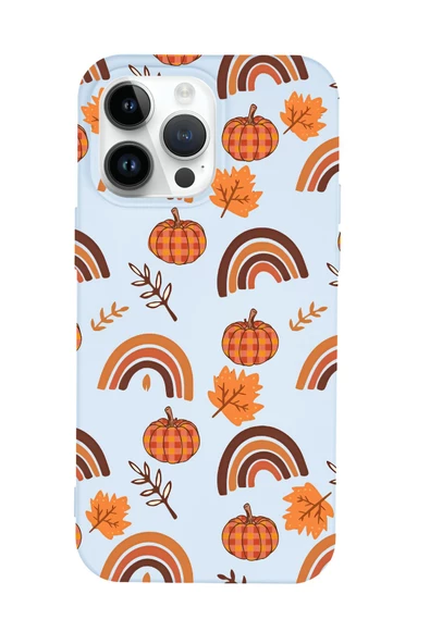 iPhone 15 Pro Max Uyumlu Sonbahar Desenli Premium Silikonlu Telefon Kılıfı - Resim 3