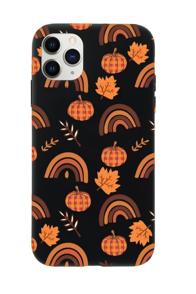 iPhone 11 Pro Max Uyumlu Sonbahar Desenli Premium Silikonlu Telefon Kılıfı - Resim 7