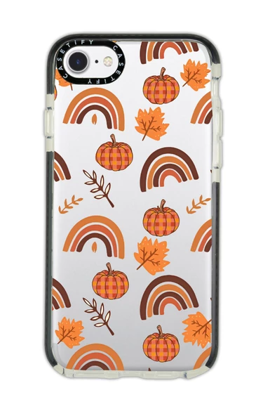 iPhone 7 Uyumlu Casetify Sonbahar Desenli Anti Shock Premium Silikonlu Siyah Kenar Detaylı Telefon Kılıfı