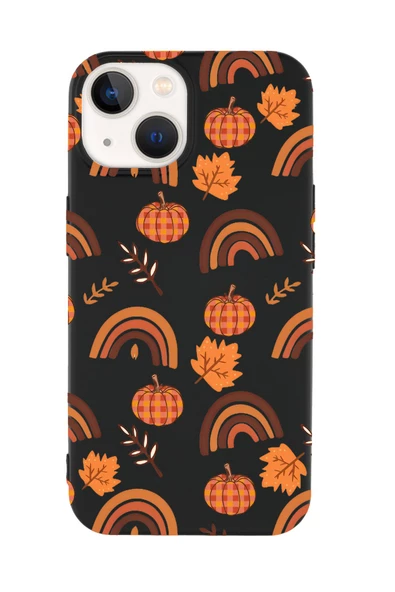 iPhone 14 Uyumlu Sonbahar Desenli Premium Silikonlu Telefon Kılıfı ürün görseli 1