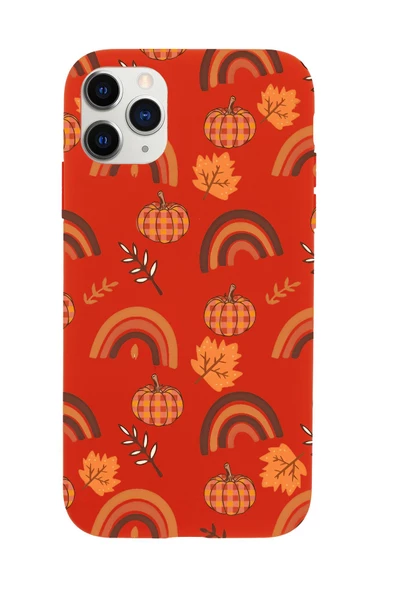 iPhone 11 Pro Uyumlu Sonbahar Desenli Premium Silikonlu Telefon Kılıfı - 3
