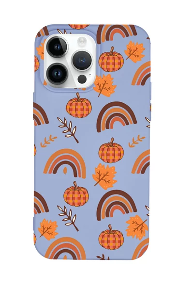 iPhone 15 Pro Max Uyumlu Sonbahar Desenli Premium Silikonlu Telefon Kılıfı - Resim 7