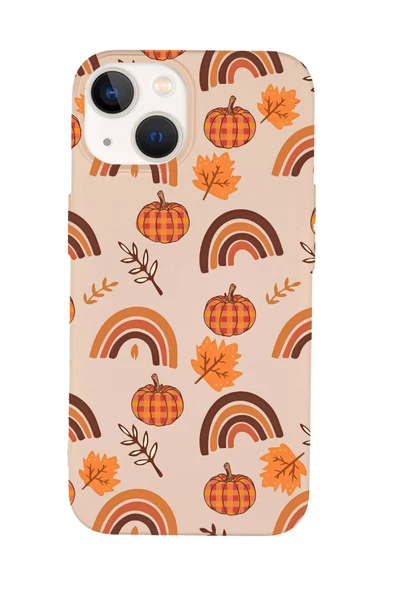 iPhone 15 Uyumlu Sonbahar Desenli Premium Silikonlu Telefon Kılıfı - 9