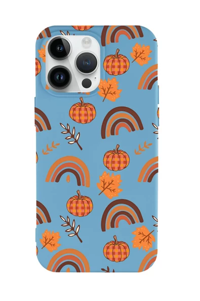 iPhone 14 Pro Uyumlu Sonbahar Desenli Premium Silikonlu Telefon Kılıfı - Resim 8