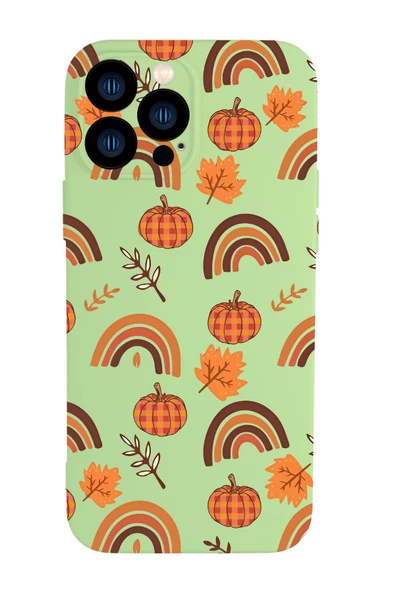 iPhone 13 Pro Uyumlu Sonbahar Desenli Kamera Korumalı Premium Silikonlu Telefon Kılıfı ürün görseli